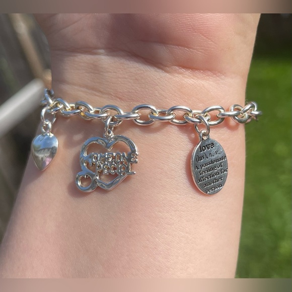 Vintage Cellini Sterling Silver Love Charm Bracelet - Picture 8 of 14